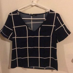 SHEIN top in Navy Blur with white stripes